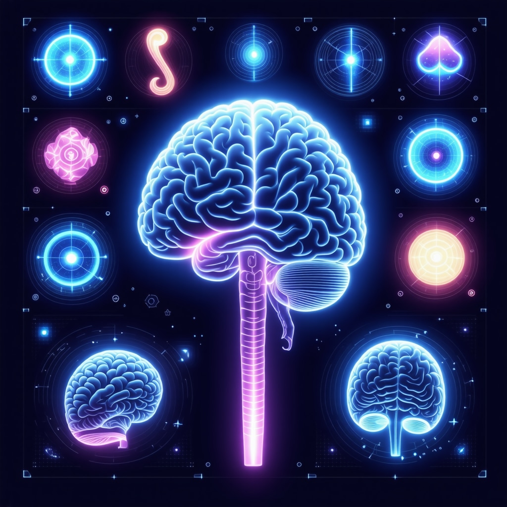 Futuristic digital interface with brain scans and snake symbol representing advanced dream interpretation technology