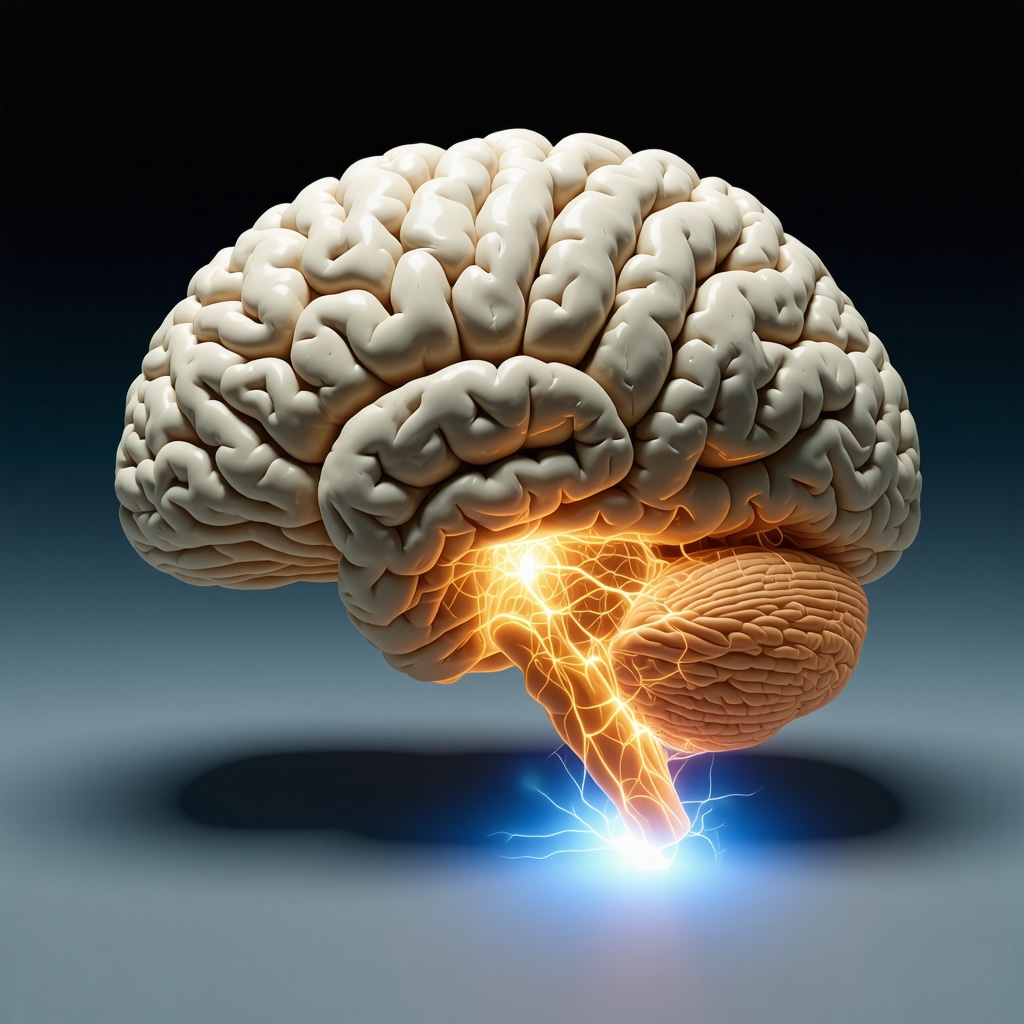 Illustration of brain regions like amygdala and hippocampus active during REM sleep processing failure dreams
