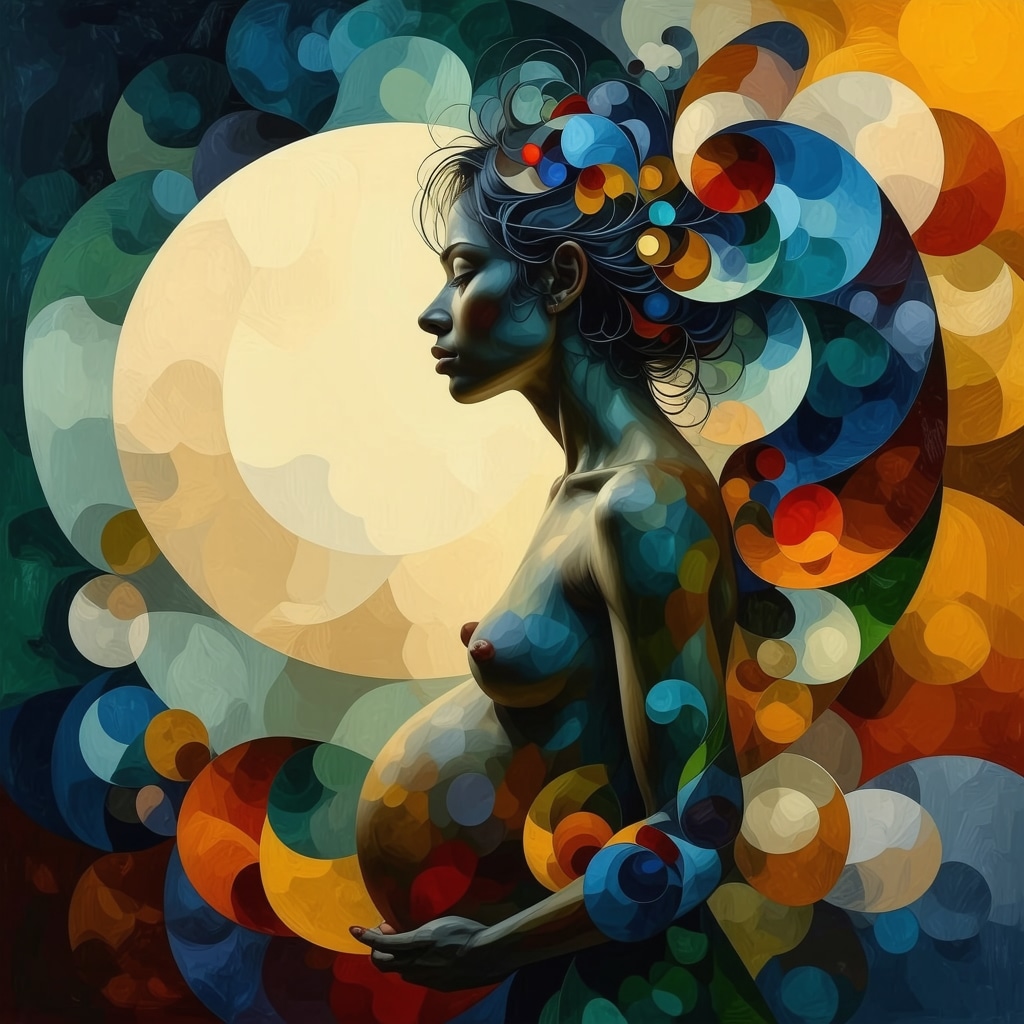 Abstract symbolic image representing pregnancy dreams and psychological transformation