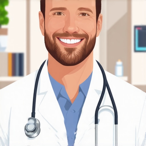 A friendly doctor providing support in a clinical environment