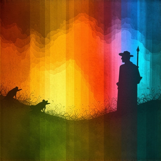 Illustration of dream archetypes like the wise old man, hero, and shadow in a mystical style
