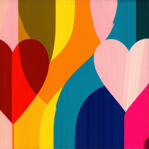 Abstract art representing dream symbols related to love and emotions