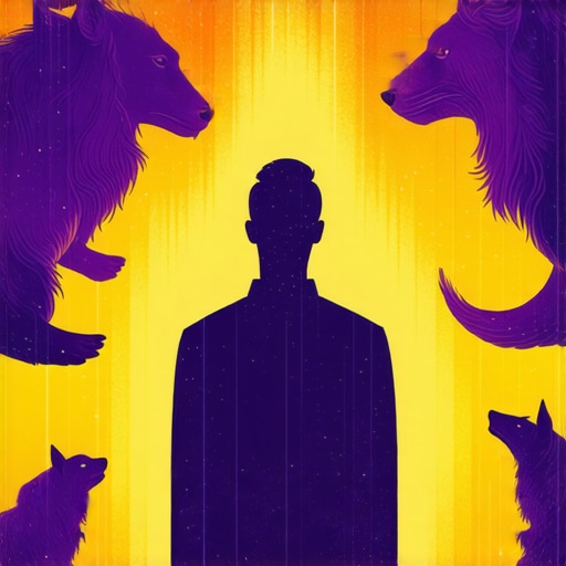 A person analyzing symbolic animal images in a dreamscape
