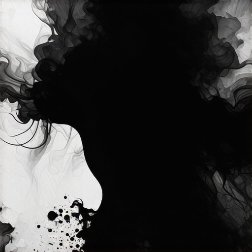 Abstract art representing layered symbolism of black color in dreams