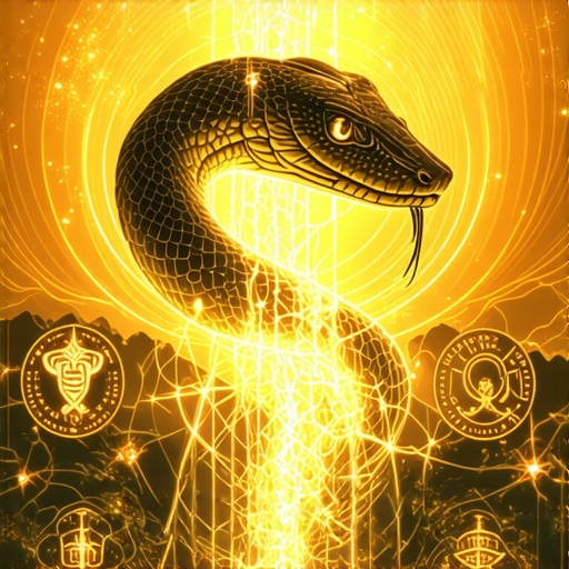 Mystical snake representing wisdom and transformation in spiritual setting