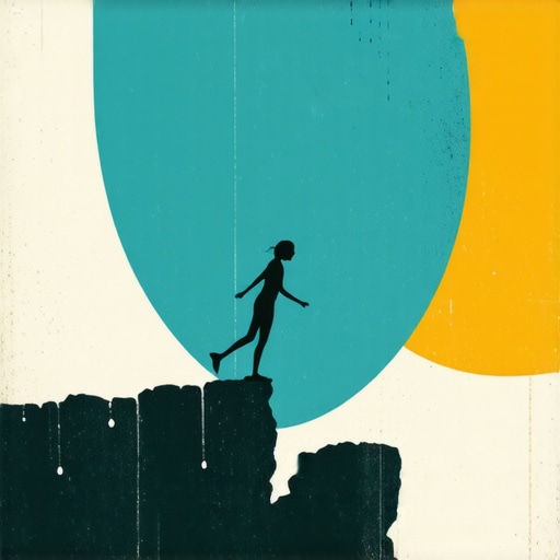 Illustration of a person falling from a cliff, symbolizing emotional and spiritual awakening.