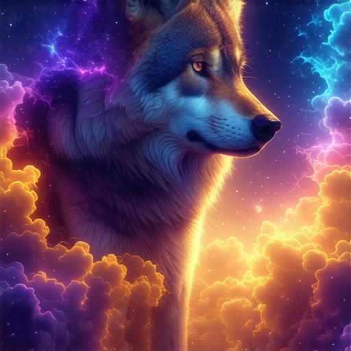 Illustration of a wolf in a dream representing inner strength and symbolism