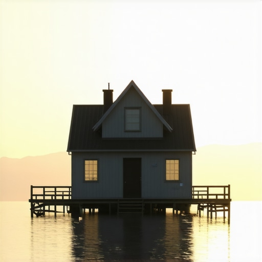 A peaceful, empty house at sunset representing inner harmony and fresh starts.