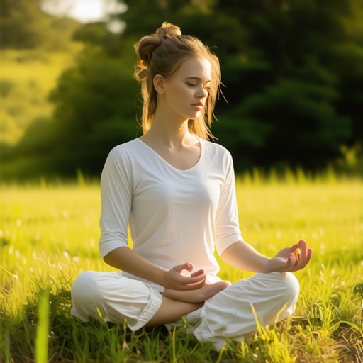 Inner Peace and Self-Awareness Person meditating in nature representing inner peace.
