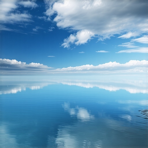 Serene landscape with water and sky, representing inner peace and spiritual awakening
