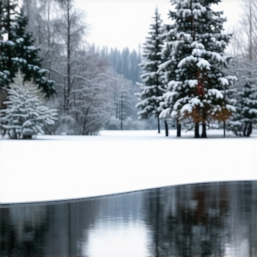 Inner Strength in Winter Landscape Snow-covered trees in a peaceful winter landscape symbolizing inner strength and emotional resilience.