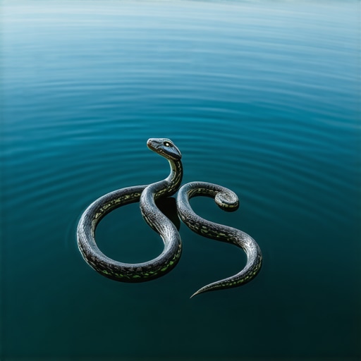 A symbolic illustration of water and a snake representing spiritual growth and inner change.