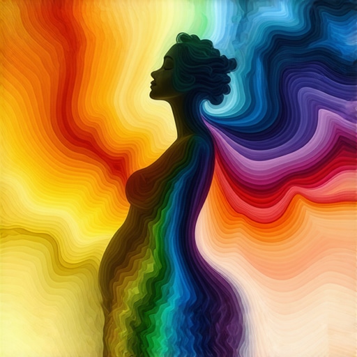 Abstract art representing inner transformation through dreams about pregnancy, emphasizing spiritual awakening and emotional growth.