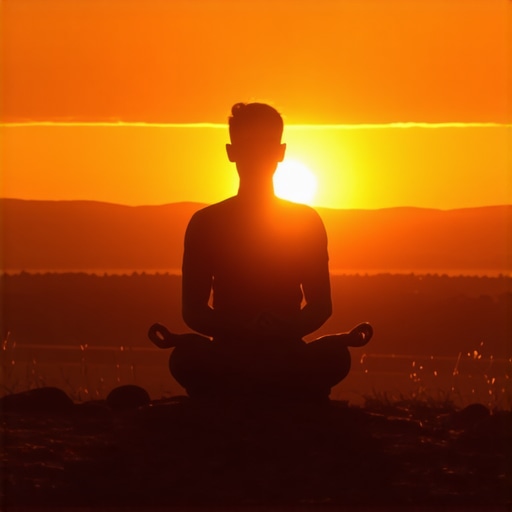 Person meditating at sunrise representing inner growth and spiritual awakening