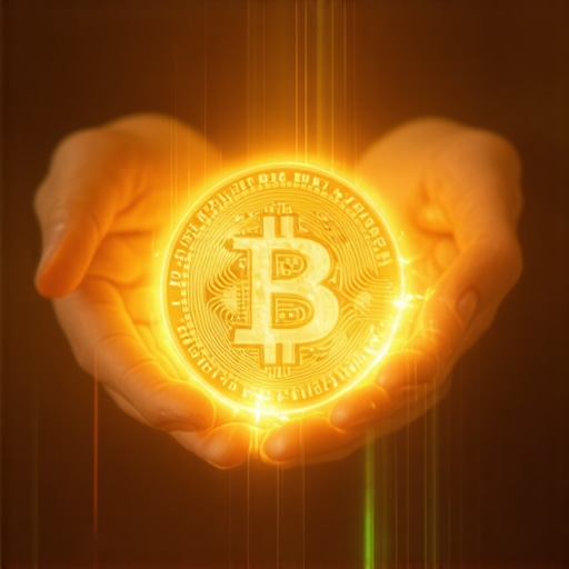 Person holding a glowing gold coin in a dream, representing inner strength and confidence