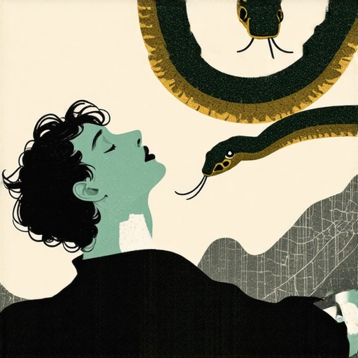 Person dreaming about a snake, mystical symbolism