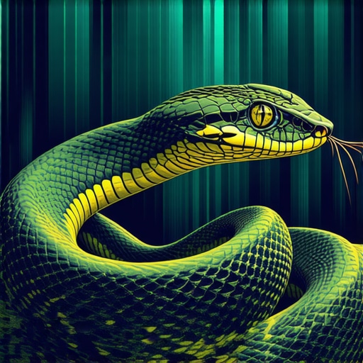 Snake in Dream Symbolism Illustration of a snake representing transformation and wisdom in dreams