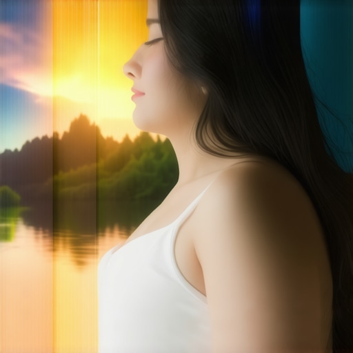 Serene woman dreaming about pregnancy with symbols of growth and transformation