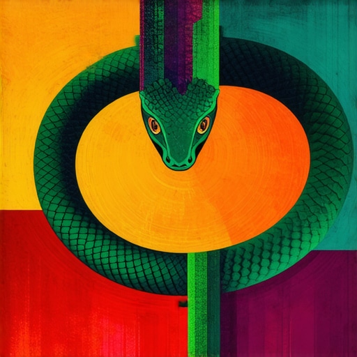 Abstract art of a serpent representing transformation and personal growth