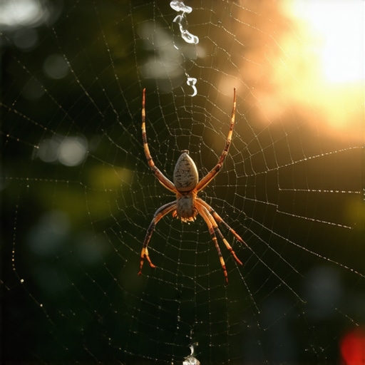 A detailed image of a spider in a web symbolizing subconscious insights