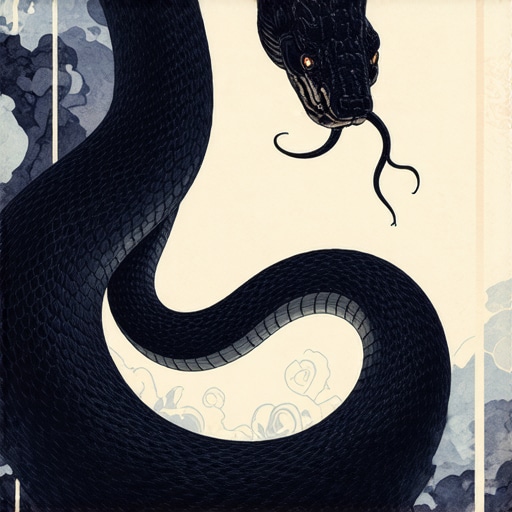 Simbolika crne zmije u snovima: duhovno buđenje Dream interpretation of a black snake symbolizing transformation and inner strength.