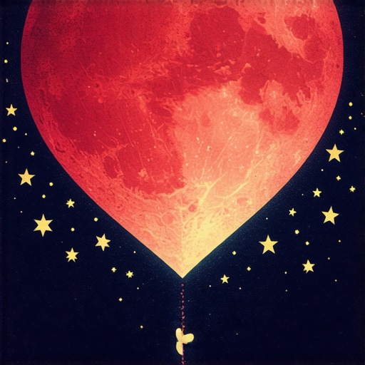 Dreamlike image of a heart with moon and stars representing love and subconscious messages