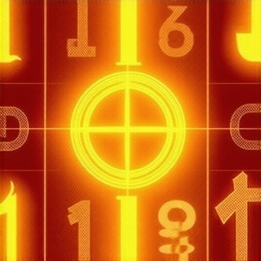 Symbolic Numbers and Spiritual Symbols Mystical illustration of numbers intertwined with spiritual symbols glowing softly in a dark background.