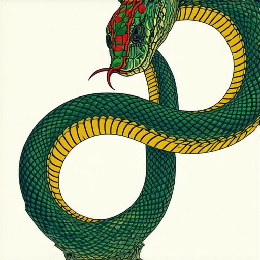 Symbolic Snake of Inner Strength and Transformation Illustration of a snake symbolizing inner strength and personal transformation