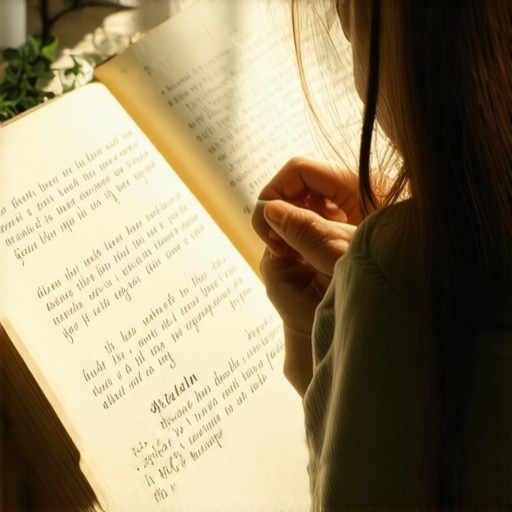 Osoba analizira simbole snova u dnevniku, duboko razmišljanje, simboli, meklo osvetljenje