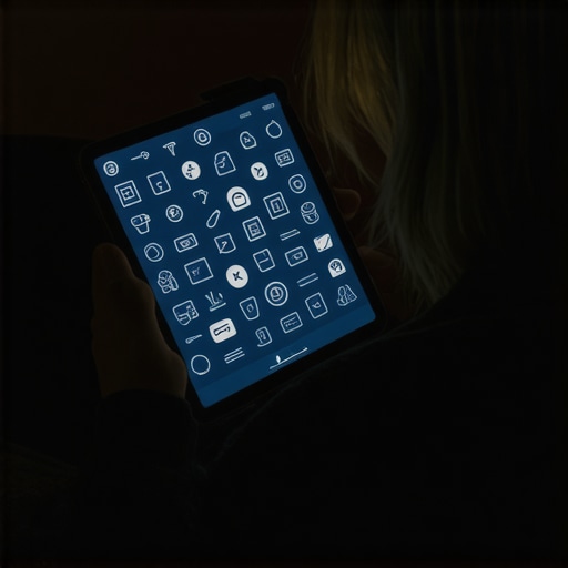 Digitalni dnevnik snova: Alat za praćenje i analizu Osoba koristi aplikaciju za dnevnik snova na tabletu, pregledajući unose i simbole za dublje razumevanje podsvesti.