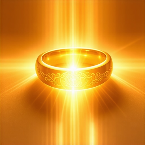 Spiritual ring symbolism Golden ring radiating spiritual energy and symbolism.