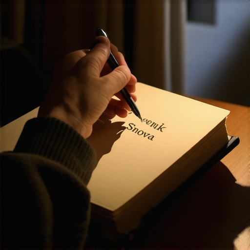 Ilustracija ruke koja piše u dnevniku snova pored kreveta, simbolizujući prvi korak u tumačenju snova i pamćenju noćnih poruka.