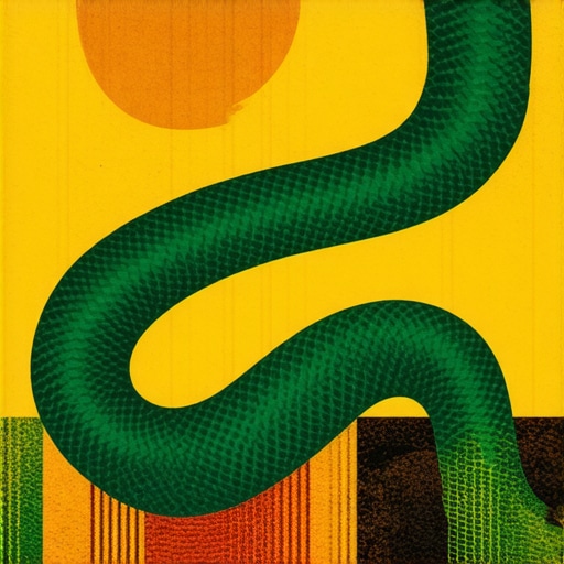 Serpent symbolizing inner strength and transformation in vibrant colors.